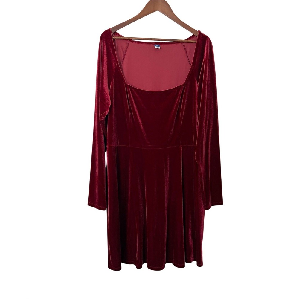 Old Navy Dress XXL Tall Burgundy Velvet Dark Romantic Whimsygoth Holiday Gothic